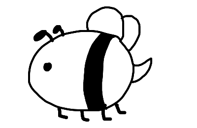 Drawing of Fat bee sketch created on DrawIsland