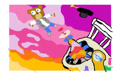 Drawing of I WONDER created on DrawIsland