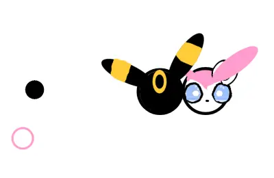 Drawing of Umbreon and Sylveon created on DrawIsland