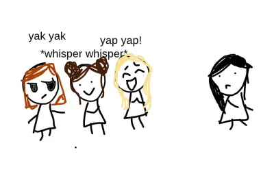 Drawing of Those gossip girls at school created on DrawIsland