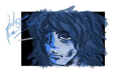 Drawing of blue shades lyricia created on DrawIsland