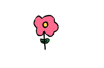 Drawing of flower created on DrawIsland