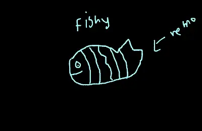Drawing of fishy created on DrawIsland