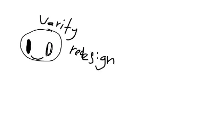 Drawing of Verity redesign created on DrawIsland