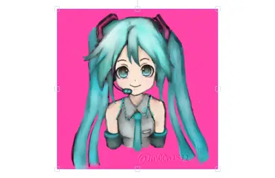 Drawing of My Miku art I did some time ago created on DrawIsland