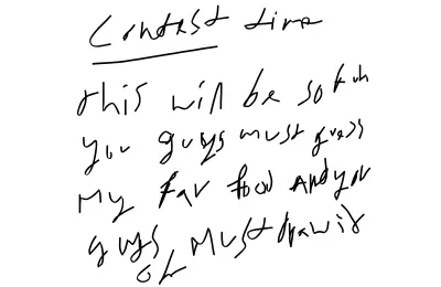 My writing sucks anyways contest time