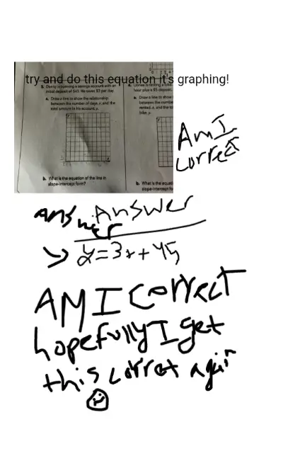 Answer y=3x+45 that is the answer